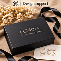Boîtes rigides de luxe en carton, logo personnalisé, boîtes noires pour flacons, fermeture magnétique, boîte cadeau avec doublure en éponge