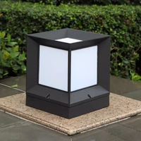 Lampe de poteau LED en acrylique de style américain moderne, IP54, base E27, lampe de pilier extérieure, corps en aluminium, éclairage de jardin