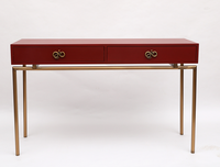 Neuer Großhandel Oriental Style Schreibtisch Konsolen tisch Computer Make-up Schreibtisch mit 2 Schubladen und massiven Metall beinen Dekorationen für zu Hause