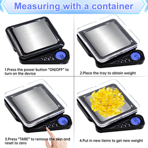 Báscula de Bolsillo Mini Personalizada con Logotipo, Báscula de Cocina Cuadrada de Acero Inoxidable de 500g/0.1g de Precisión para Objetos Pequeños - Product Image 5