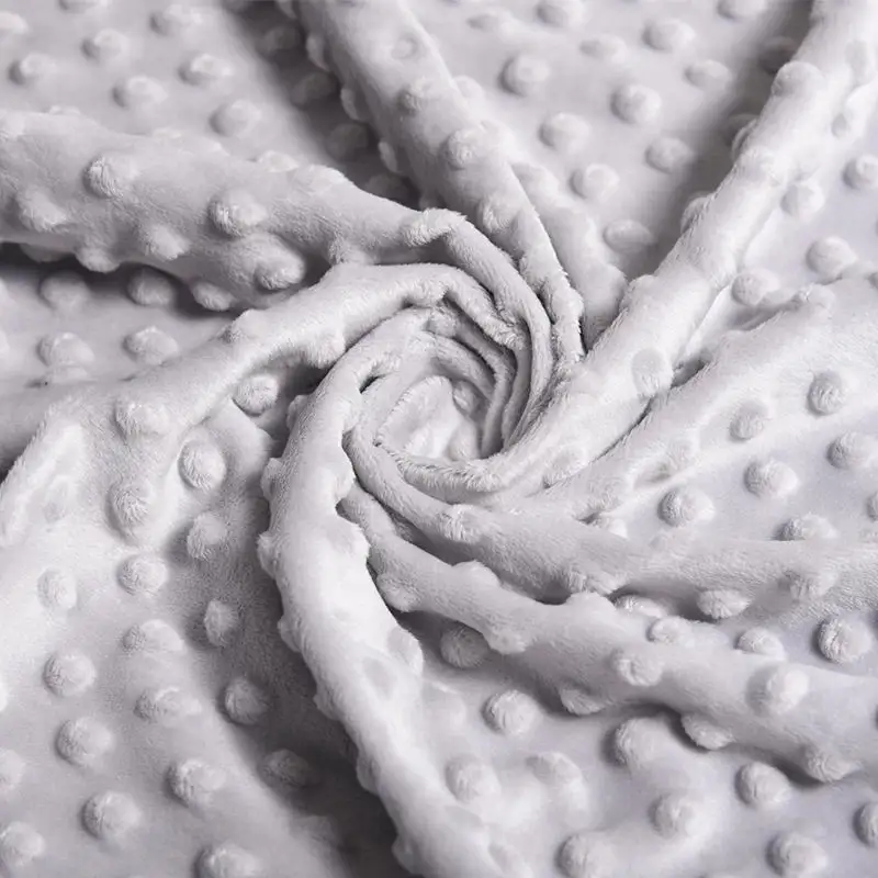 High Quality 100% Polyester Soft Minky Dot Baby Blanket Fabric Plush Minky Fabric
