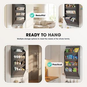 Over The Door <b>Shoe</b> Organizer 4 Tier Deep Pockets Hanging Closet Rack For <b>Shoes</b> Boots Grey - Product Image 5