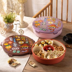 Boîte à bonbons Happy Reunion rectangulaire à 4-7 compartiments avec couvercle, plateau de rangement pour collations et fruits - Product Image 2