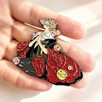 Épinglette en métal émaillé personnalisée, design personnalisé, paillettes rouges, logo personnalisé, cadeau souvenir, épinglette en émail doux personnalisée