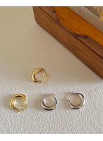 Nouvelles Puces d'Oreilles Tendance 2025 pour Femme, Cercle Géométrique Unique, Créoles Minimalistes Haut de Gamme, à Tige en Argent Pur