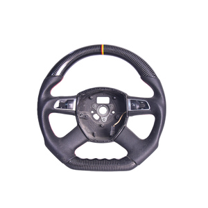 Volant LED en fibre de carbone forgée avec modification en bois de pêche pour <span class=keywords><strong>Audi</strong></span> C8 <span class=keywords><strong>B8</strong></span> B9.<span class=keywords><strong>5</strong></span> A3 A4 A5 A6 A7 A8 Q2L Q3L Q5L Q7 Q8 RS3 - Product Image 3