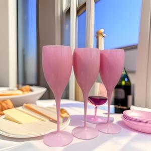 Copa de vino Rosa Blanca irrompible personalizada de alta calidad, flauta de champán acrílica, copas de vino de plástico con impresión personalizada - Product Image 1