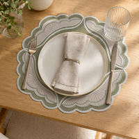 Napperon de table réutilisable élégant et moderne en similicuir brodé