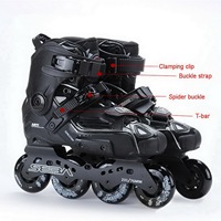 Patins à roulettes ajustables JingYing populaires pour sport en extérieur, avec sangle en nylon PA pour glace sèche