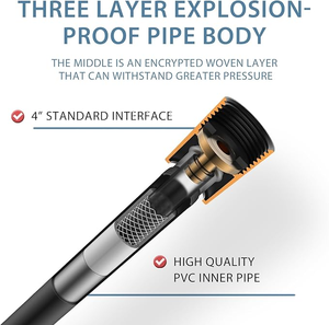 Manguera de ducha rosa premium, flexible, de PVC, con conexiones de latón para baño - Product Image 4