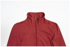 Veste de sport longue à manches longues pour femme avec col montant et fermeture éclair intégrale, coupe sculptante, yoga, course à pied, entraînement, sport de plein air - Product Image 5