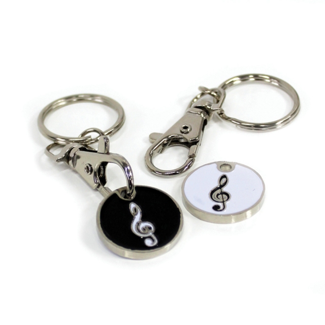 China Custom Logo Promotional Trolley Metal Coin Holder Shopping Cart Token Keychain