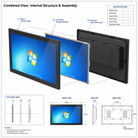 Monitor Sentuh Kapasitif Industri Desain Khusus Anti-Statik untuk Layar LCD Bengkel Elektronik SMT Hitam Garansi 1 Tahun