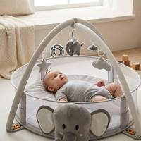Tapis d'éveil pour bébé Nordic Elephant avec côtés en maille, tapis sensoriel rembourré, piscine à balles 3-en-1, centre d'activités pour nourrissons