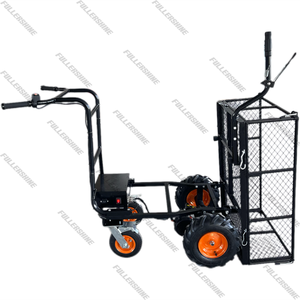 Chariot électrique robuste utilitaire en acier pour jardin, chariot à benne basculante amovible - Product Image 6