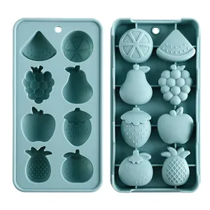 8 Cavity Ice Serving Tray Ice Mold Fruit Shaped Silicone Ice Cube Tray