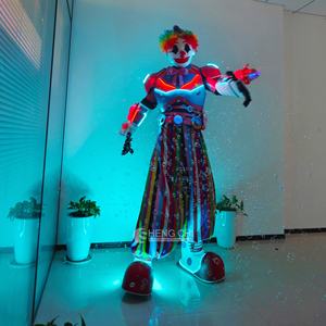 Costume de <span class=keywords><strong>robot</strong></span> clown LED pour marcheur sur échasses, tenue lumineuse pour performance scénique, carnaval, rave party, bar, boîte de nuit, danse LED - Product Image 1