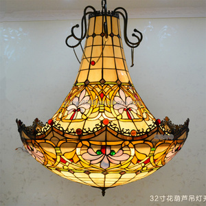 Lámpara Colgante de Estilo Tiffany Hecha a Mano de 24 Pulgadas con Vidrio de Colores, Altura Ajustable, Bombilla de Filamento E27, Garantía de 3 Años, Estilo Europeo - Product Image 4