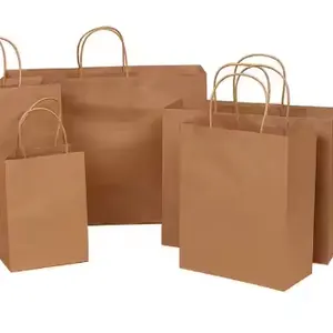 Custom Cheap Food Packaging Brown Kraft Paper Bread Bag Wholesale Accept Custom Food Paper Bag