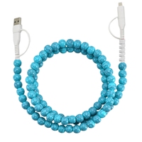 Nuevo Cable USB Tipo C de Carga Rápida con Cuentas de Resina Acrílica Estilo Bohemio y Transferencia de Datos - Regalo de Joyería
