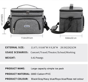 Vente chaude unique épaule Camping en plein air sac de pique-nique capacité accrue frais-garder étanche PEVA isolation stockage de glace - Product Image 6