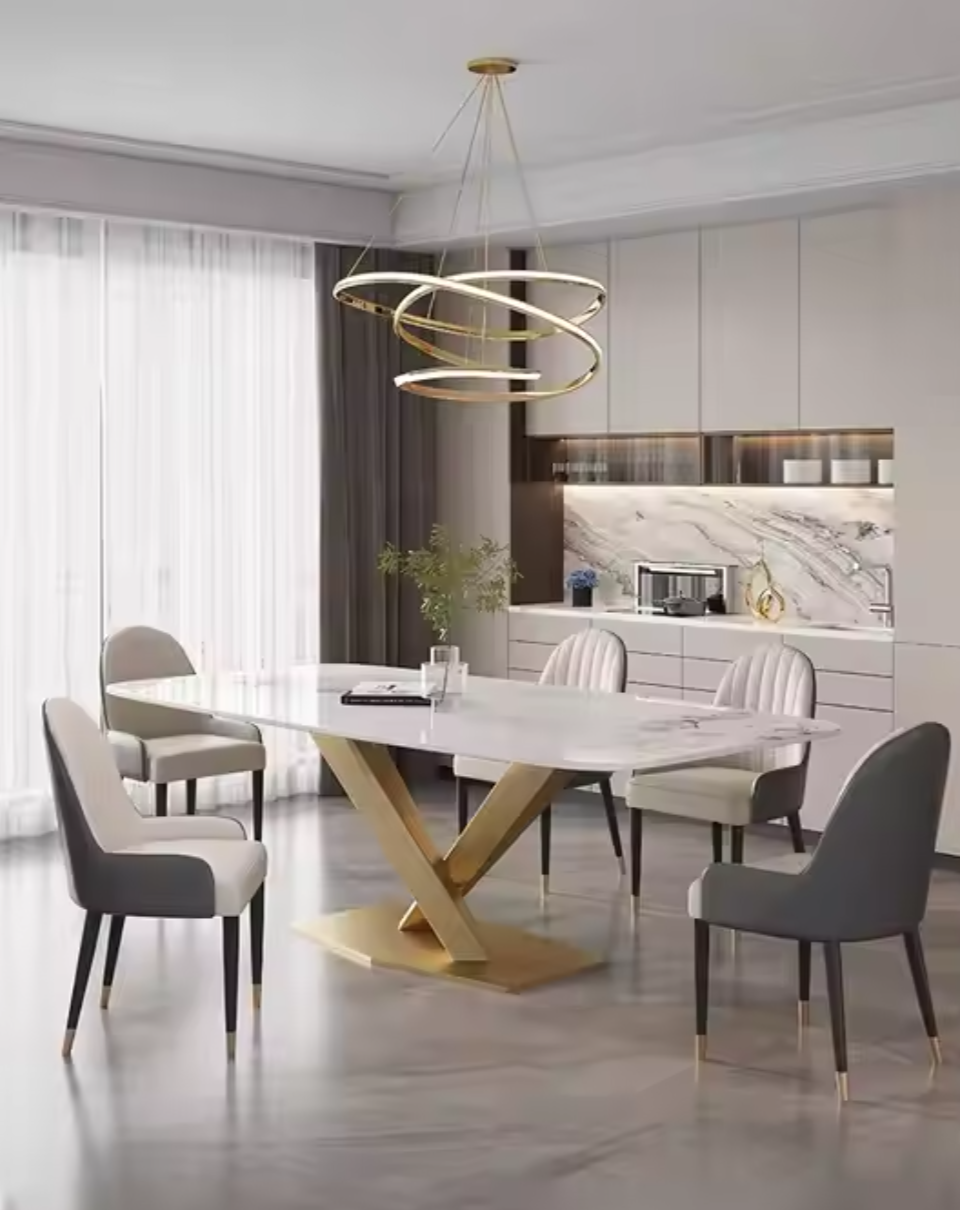 dinning table set 8 seater set with quarts