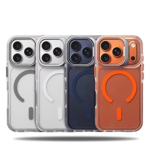 Fashion Magnetic Clear Phone <b>Case</b> For iPhone 17 12 13 Pro Max 16 15 14 Plus 17 Air With Hidden Lens Bracket Shockproof Cover - Product Image 2
