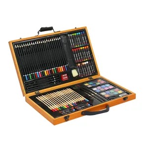 Groothandel Kunstenaar Kits 88-delige Tekening Schetsen Houten Kunst Set Voor Kinderen Studenten Promotionele Kerstcadeauset Kunstleverancier