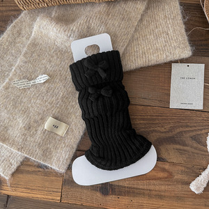 Autumn and Winter Fashion Acrylic Boots <strong>Socks</strong> for Women Bowknot Thick and Warm Knitted <strong>Woollen</strong> Leg Warmers Covers Slouch <strong>Socks</strong> - Product Image 6