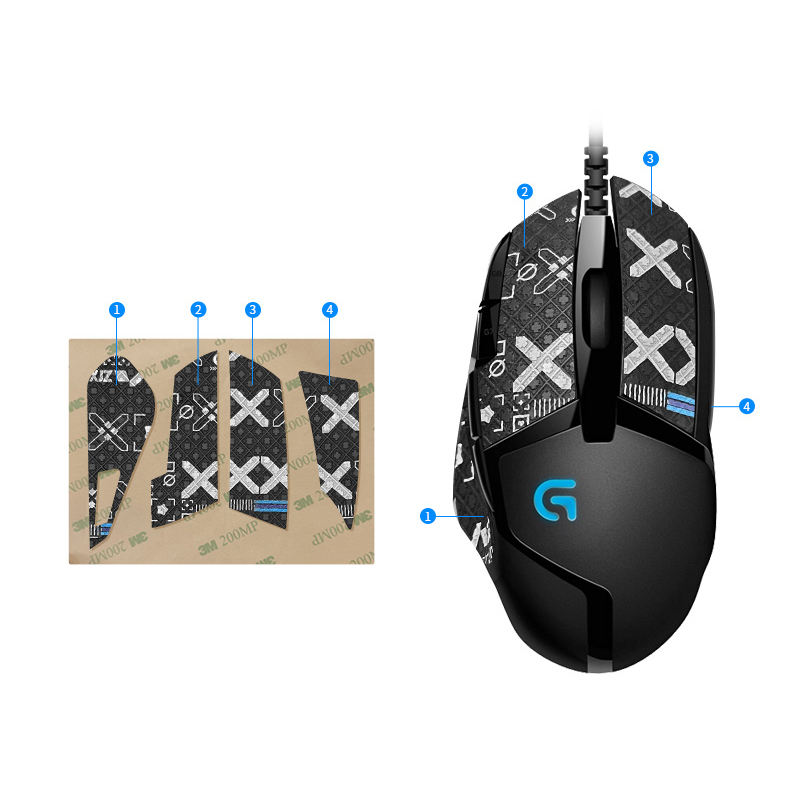 1pcs Half pack Mouse sticker-Black