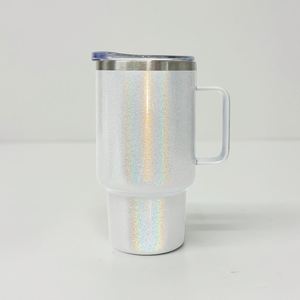 Gobelets isothermes en acier inoxydable de 3 oz avec poignée, effet brillant et pailleté, pour fêtes et camping, avec paille métallique, pour sublimation (modèles vierges) - Product Image 3
