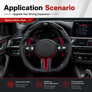 Volant sport en fibre de carbone personnalisé de luxe, garniture intérieure, pièces de rechange pour l'amélioration de l'intérieur, kits de style racing pour BMW - Product Image 4