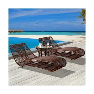 Nouveau fauteuil inclinable en rotin extérieur jardin extérieur plage piscine lit paresseux Resort étanche protection solaire rotin chaise de loisirs