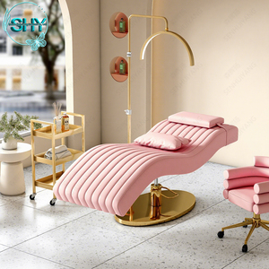 เตียงต่อขนตาหนังสังเคราะห์สีน้ำตาลทันสมัย เฟอร์นิเจอร์<span class=keywords><strong>ร้าน</strong></span>เสริมสวย เตียงสปาโค้ง เตียงเสริมความงาม เตียงพับได้สุดหรูสำหรับต่อขนตา - Product Image 4