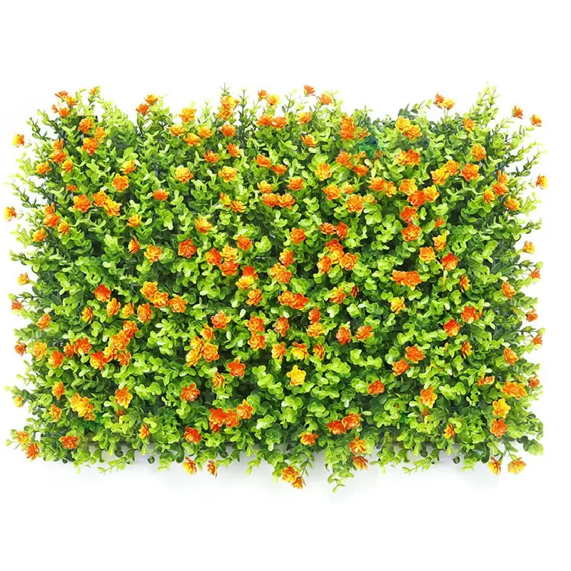 Фон для фотографирования с изображением листьев живой искусственной травы зеленой стены с зелеными и белыми цветами