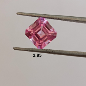 Zafiro rosa de alta calidad cultivado en laboratorio, corte cuadrado, piedra suelta de calidad premium para la fabricación de joyas. - Product Image 1