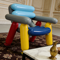 Fauteuil design moderne Pop Art, style gonflable, fauteuil d'appoint coloré en résine, mobilier de salon créatif de luxe