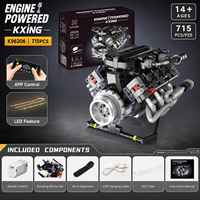 Juguete de Bloques de Construcción de Modelo Eléctrico de Coche Deportivo V8 de Plástico ABS, Unisex, para Ensamblar, Juego de Juguetes, Adorno MOC para Venta al por Mayor