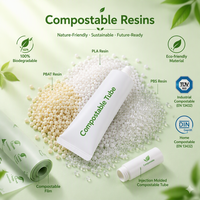 Bahan Baku Kompos Biodegradable DIN, Pelet Cetakan Injeksi Kekuatan Tinggi, Bahan untuk Tabung Kosmetik, Bahan untuk Makanan