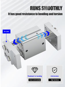 Cilindro de pistón de dedo tipo Airtac de aleación de aluminio, pinza <span class=keywords><strong>paralela</strong></span> de brazo robótico de gran <span class=keywords><strong>calibre</strong></span> y ancho, tamaños 10/16/<span class=keywords><strong>20</strong></span>/25/32, neumático - Product Image 3