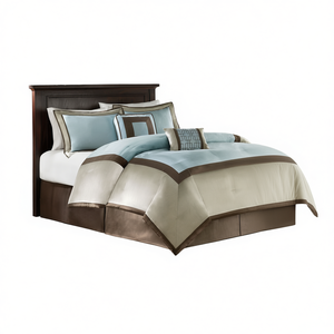 Ensemble de couette tissée florale 7 pièces, taille Queen et King, garnissage en polyester respirant pour chambres, maisons, hôpitaux, hôtels - Product Image 1