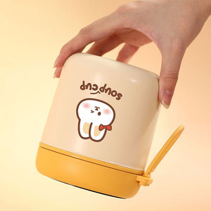 Taza de sopa con diseño de conejo, 530 ml, de acero inoxidable aislado, con tapa y cuchara, taza portátil para estudiantes, regreso a clases - Product Image 3