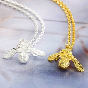 선물 보석 황동 여성 귀여운 곤충 빛나는 골드 꿀벌 목걸이 꿀벌 목걸이 - Product Image 4