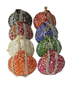 2026 Colorful Ladies Potli <b>Handbags</b> Trending Women's Potli Style <b>Handbags</b> Embroidery Handwork Handmade Potli Unisex <b>Handbags</b> - Product Image 1