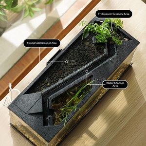 <span class=keywords><strong>Aquarium</strong></span> <span class=keywords><strong>de</strong></span> bureau carré en acrylique 5L ultra transparent moderne pour poissons d'eau salée avec pompe à eau Décoration intérieure - Product Image 4