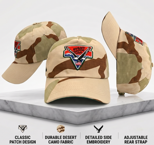 Custom <b>Desert</b> Camo <b>Hat</b> Low MOQ OEM ODM Eagle USA Patch Embroidered Cotton Baseball Cap Structured 5 Panel Men - Product Image 1