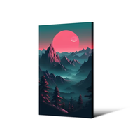 Tableau mural Paysage Forêt Nocturne Moderne HD, Impression Haute Définition sur Toile avec Cadre Intégré pour Décoration Intérieure