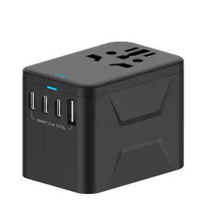 Worldwide Travel Adapter with USB C PD 35W Fast Charge Dual 8A Fused International Power Adapter for UK EU US AU 150+ Countries