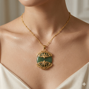 En stock, prix de gros, collier avec pendentif en argent sterling 925 et aventurine, élégant, pour mariage, fête, bijoux fins classiques, cadeau - Product Image 3