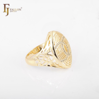 Bijoux de mode FJ Fallon, bagues en filigrane plaquées or 14 carats, base en laiton